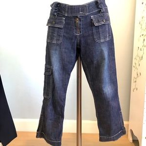 Fever jeans cropped cargo sz 25